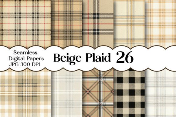 Beige Plaid Digital Paper: Timeless Style