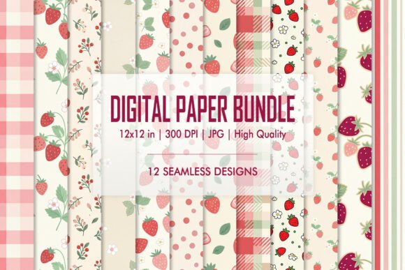 Bring the Sweetness of Summer Indoors with Strawberry Kitchen Digital Papers