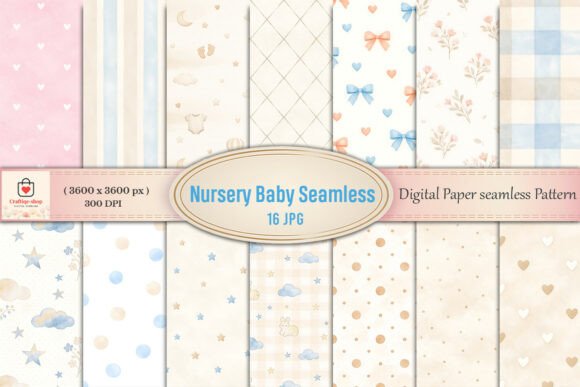 Designing with the Nursery Baby Shower Digital Paper Bundle