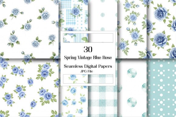 Designing with Timeless Elegance: A Guide to Spring Vintage Blue Rose Digital Paper