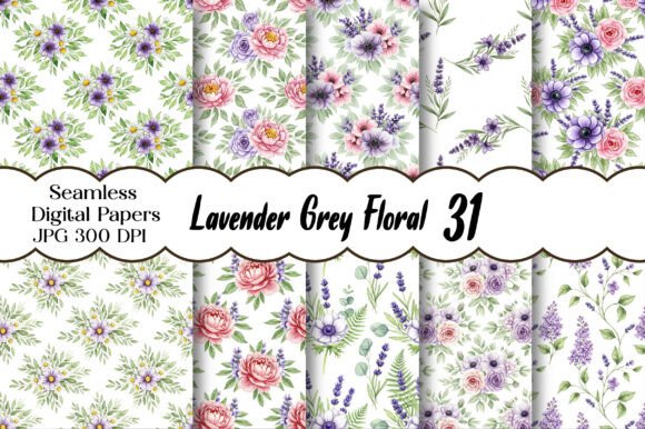 Discover the Serene Beauty of Lavender Grey Floral Digital Paper