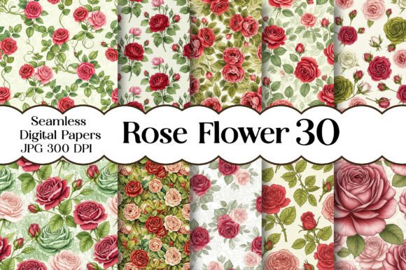 Elevate Designs with a Rose Flower Digital Paper Pack