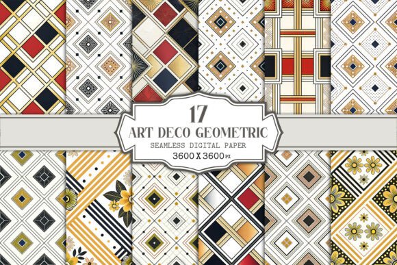 Elevate Your Creative Projects with a Premium Art Deco Geometric Seamless Pattern Bundle