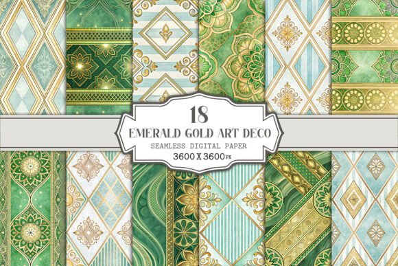 Elevating Brand Aesthetics: The Strategic Value of the Emerald Gold Art Deco Seamless Pattern