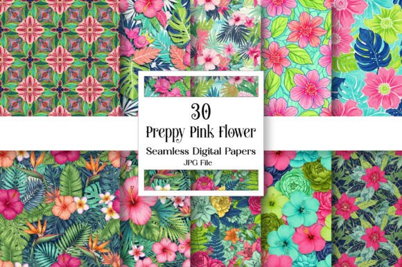 Evaluating the Preppy Pink Flower Digital Paper Pack for Modern Design Projects