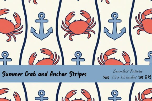 Evaluating the Summer Crab Anchor Stripes Seamless Pattern for Creative Projects