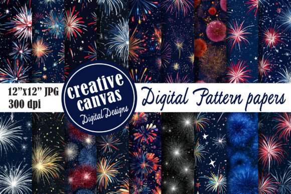 Fireworks Seamless Pattern Bundle for Creators