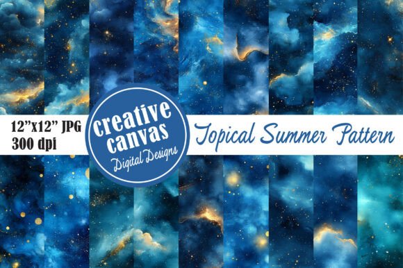 Galaxy Nebula Seamless Pattern Bundle