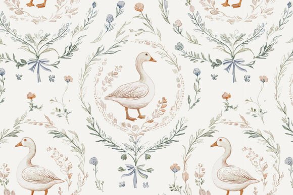 Integrating the Romantic Rococo Goose Seamless Pattern into Professional Design Workflows