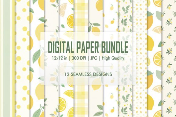Lemon Kitchen Seamless Paper Bundle for Crafters