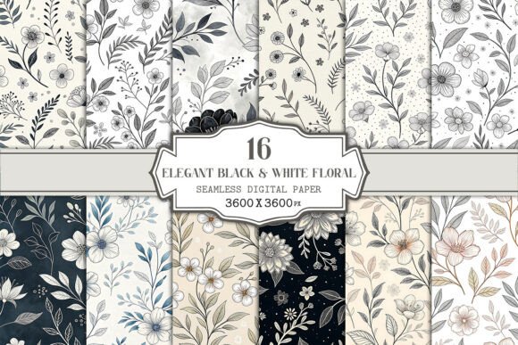 Mastering Timeless Design with Elegant Black White Floral Seamless Patterns