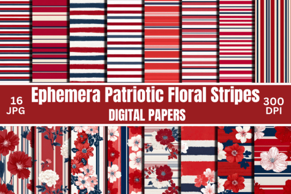 Reviving Americana: The Creative Power of Vintage Patriotic Floral Digital Patterns