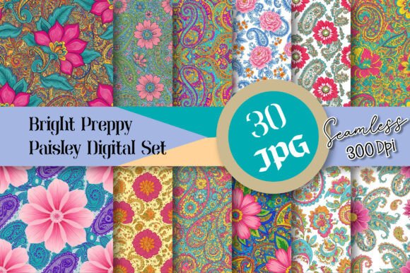 Strategic Design Decisions: Leveraging the Bright Preppy Paisley Digital Set for Brand Impact