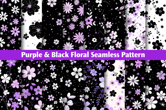 Strategic Design Decisions: Leveraging the Purple Black Floral Seamless Pattern for Brand Impact