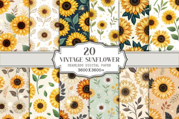 Strategic Design Decisions: Leveraging the Vintage Sunflower Seamless Pattern for Brand Consistency