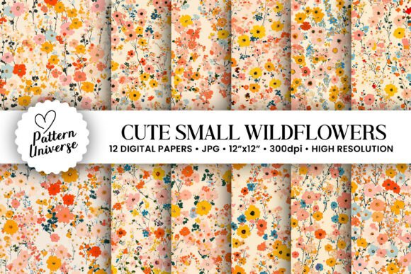 Unlocking Creative Potential with Cute Small Wildflowers Digital Papers and Seamless Patterns