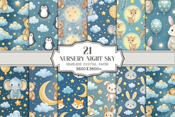 Unlocking Creative Potential with the Nursery Night Sky Seamless Pattern Bundle